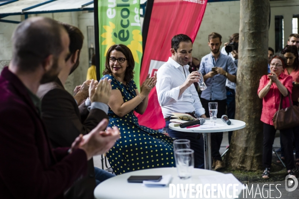 Cécile Duflot candidate aux législatives reçoit le soutien de Benoît Hamon.