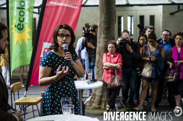 Cécile Duflot candidate aux législatives reçoit le soutien de Benoît Hamon.