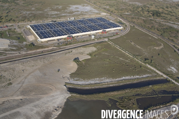 Vue aérienne de Fos sur Mer et du GPMM