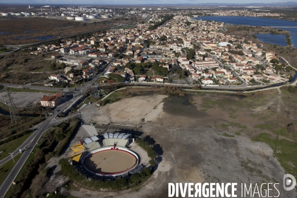 Vue aérienne de Fos sur Mer et du GPMM