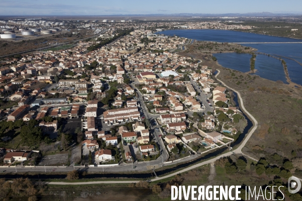 Vue aérienne de Fos sur Mer et du GPMM