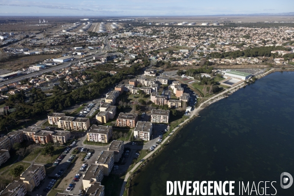 Vue aérienne de Fos sur Mer et du GPMM