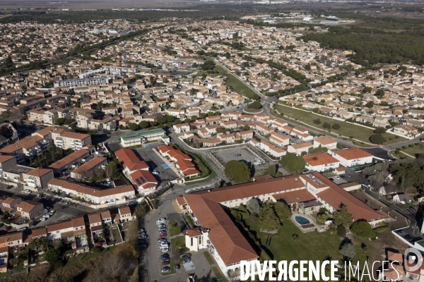 Vue aérienne de Fos sur Mer et du GPMM