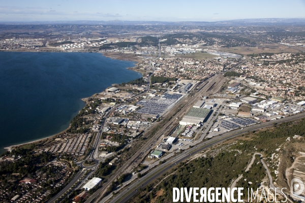 Vue aérienne de Fos sur Mer et du GPMM