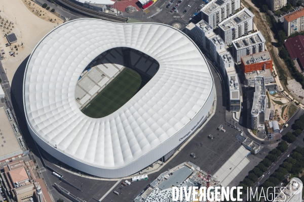 Vue aérienne du stade Orange Vélodrome de Marseille