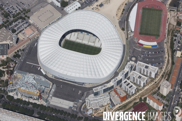 Vue aérienne du stade Orange Vélodrome de Marseille