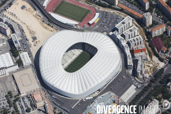 Vue aérienne du stade Orange Vélodrome de Marseille