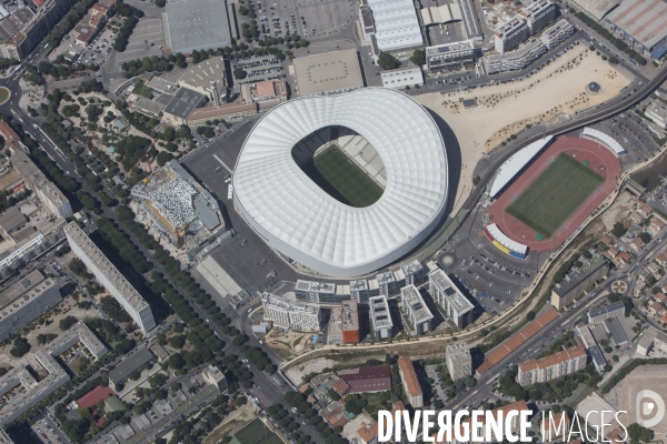 Vue aérienne du stade Orange Vélodrome de Marseille
