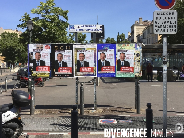 Affichage électoral 4ème circonscription des Bouches du Rhône