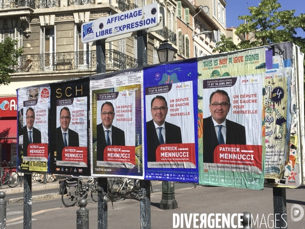 Affichage électoral 4ème circonscription des Bouches du Rhône