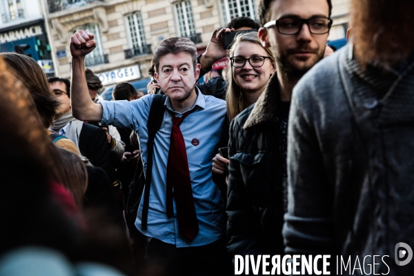 Jean luc melenchon - soir¢e ¢lectorale au belushi s- 1er tour de la presidentielle