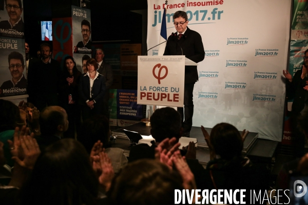Jean luc melenchon - soir¢e ¢lectorale au belushi s- 1er tour de la presidentielle