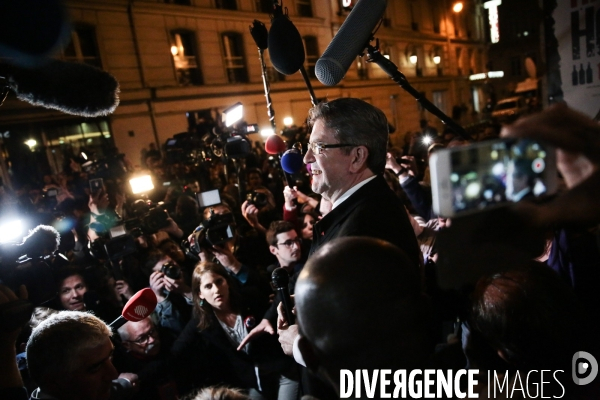 Jean luc melenchon - soir¢e ¢lectorale au belushi s- 1er tour de la presidentielle