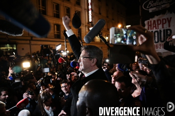 Jean luc melenchon - soir¢e ¢lectorale au belushi s- 1er tour de la presidentielle