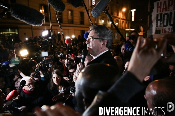 Jean luc melenchon - soir¢e ¢lectorale au belushi s- 1er tour de la presidentielle