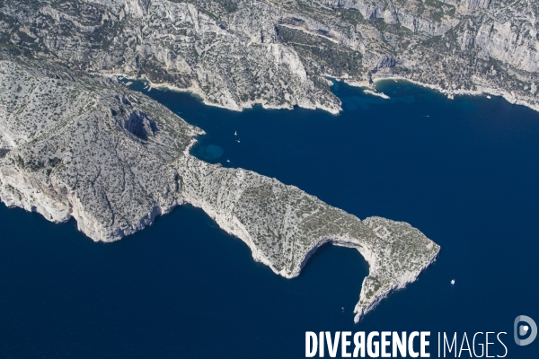 Vue aérienne des Calanques, Cassis, La Ciotat