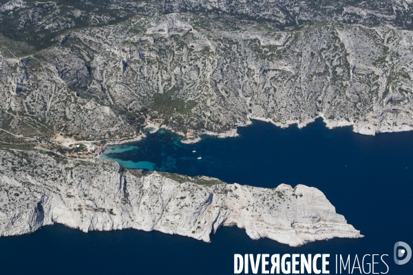Vue aérienne des Calanques, Cassis, La Ciotat