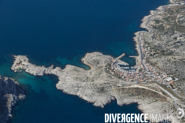 Vue aérienne des Calanques, Cassis, La Ciotat