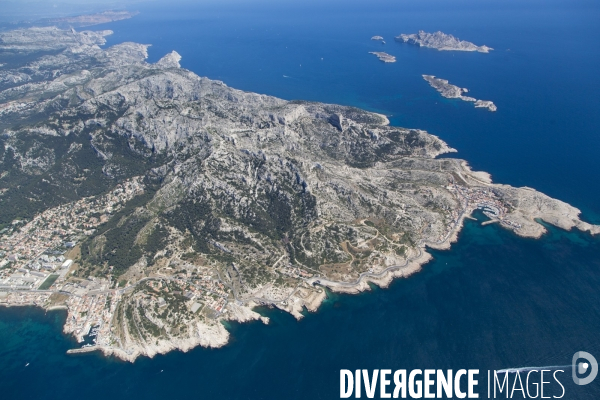 Vue aérienne des Calanques, Cassis, La Ciotat