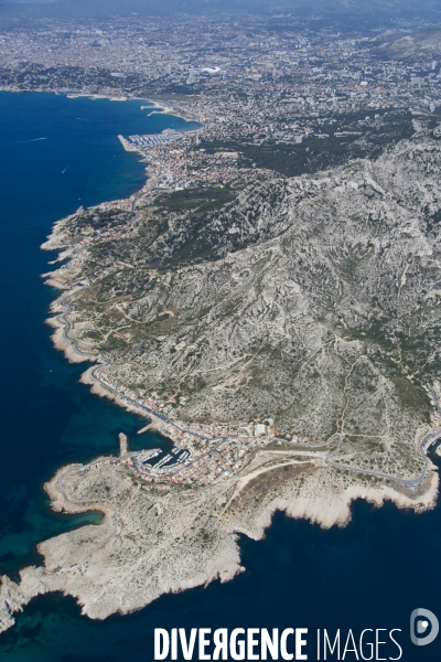 Vue aérienne des Calanques, Cassis, La Ciotat