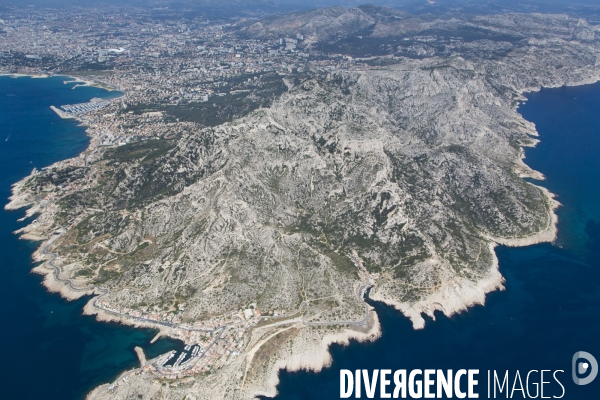 Vue aérienne des Calanques, Cassis, La Ciotat