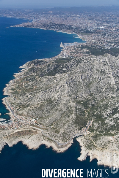 Vue aérienne des Calanques, Cassis, La Ciotat