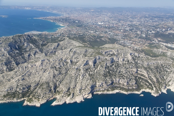 Vue aérienne des Calanques, Cassis, La Ciotat