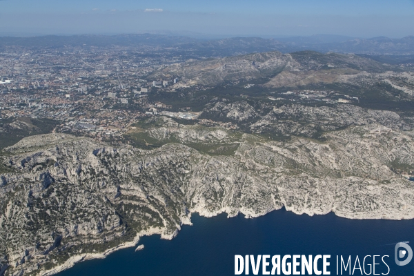 Vue aérienne des Calanques, Cassis, La Ciotat