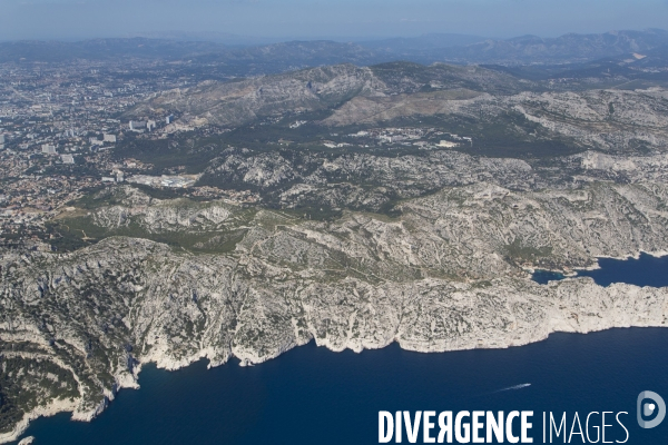 Vue aérienne des Calanques, Cassis, La Ciotat