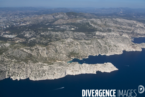 Vue aérienne des Calanques, Cassis, La Ciotat