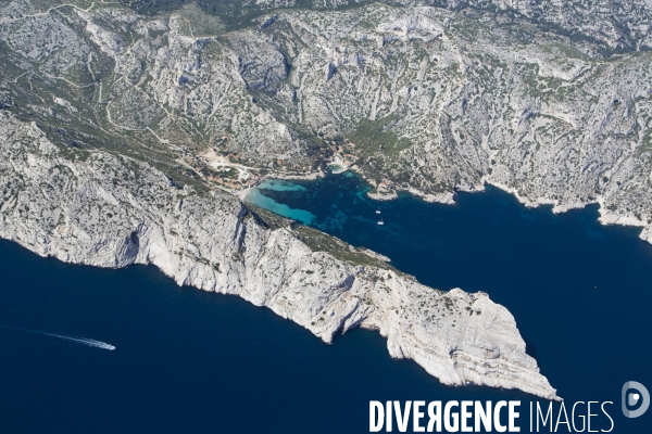 Vue aérienne des Calanques, Cassis, La Ciotat