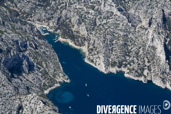 Vue aérienne des Calanques, Cassis, La Ciotat
