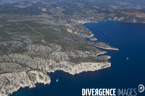 Vue aérienne des Calanques, Cassis, La Ciotat