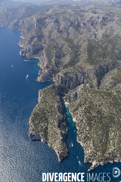 Vue aérienne des Calanques, Cassis, La Ciotat