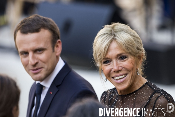 Emmanuel Macron et son épouse Brigitte à l occasion de la fête de la musique à l Elysée.