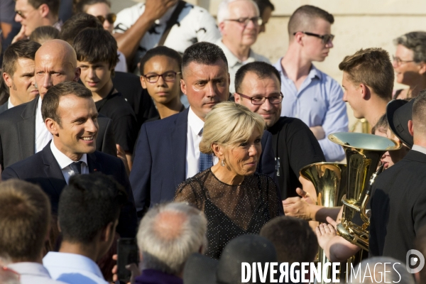 Emmanuel Macron et son épouse Brigitte à l occasion de la fête de la musique à l Elysée.