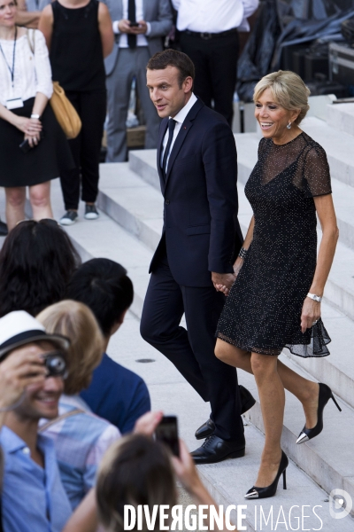 Emmanuel Macron et son épouse Brigitte à l occasion de la fête de la musique à l Elysée.