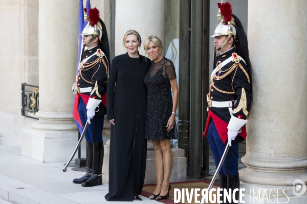 Emmanuel Macron et son épouse Brigitte à l occasion de la fête de la musique à l Elysée.