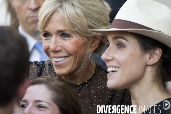 Emmanuel Macron et son épouse Brigitte à l occasion de la fête de la musique à l Elysée.
