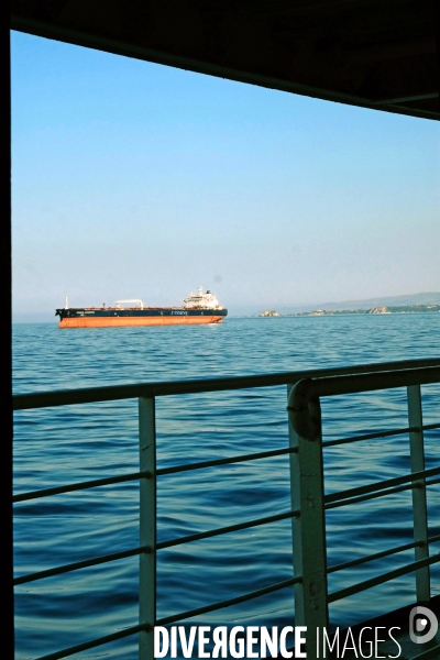 Grece.A bord d un ferry en route vers Cephalonie
