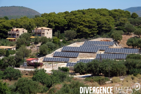 Grece. Panneaux solaires