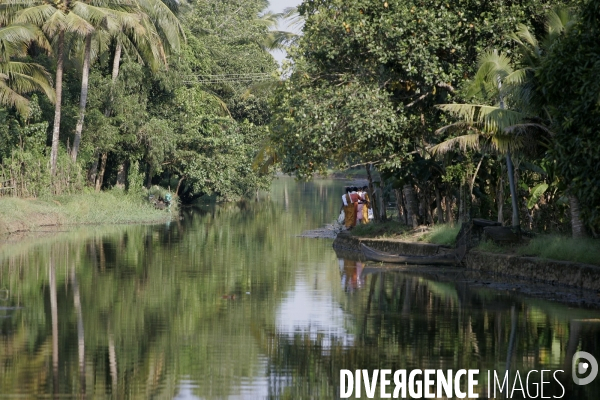Backwaters dans l etat du Kerala