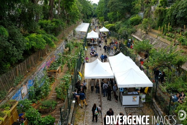 La fete aux jardins participatif du Ruisseau le long de la petite ceinture dans le 18 eme arrondissement