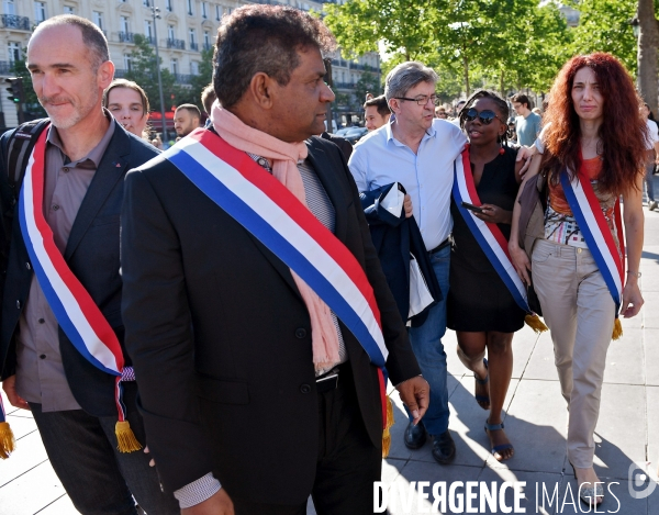 Rassemblement de la France insoumise place de la republique