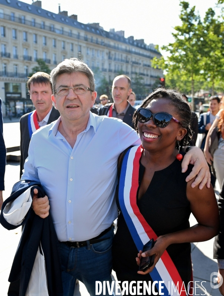 Rassemblement de la France insoumise place de la republique