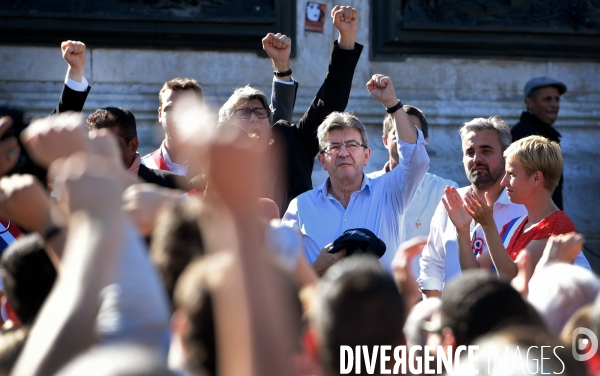 Rassemblement de la France insoumise place de la republique