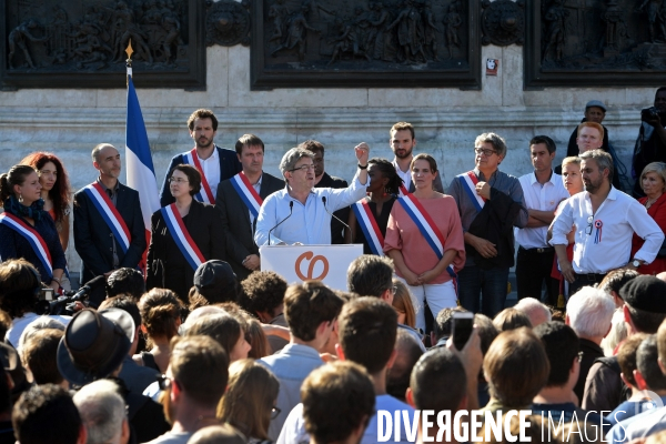 Rassemblement de la France insoumise place de la republique