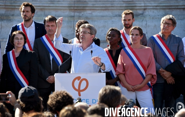 Rassemblement de la France insoumise place de la republique