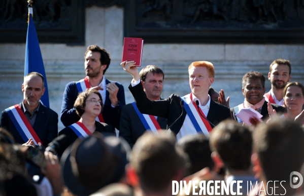 Rassemblement de la France insoumise place de la republique