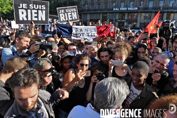 Rassemblement de la France insoumise place de la republique